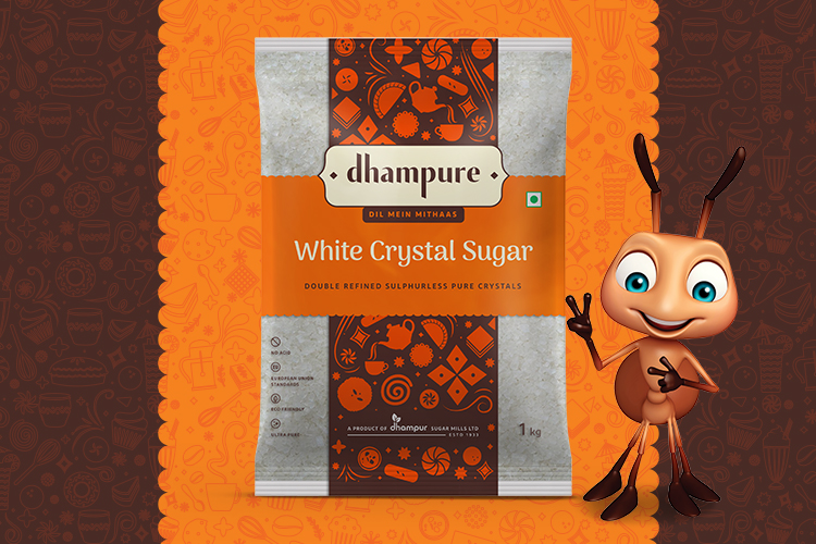 Dhampure white crystal sugar